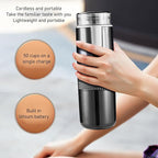 Portable Coffee Maker, Auto Mini Handheld Coffee Machine Cordless Type C Rechargeable with 1200mAh Battery for Travel Camping, Driving, Home and Office, Compatible for K Cup