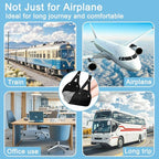 Aksiko 2 Pack Airplane Travel Footrest Hammocks, Adjustable, Black, Memory Foam, Foot Hammock for Airplane Travel