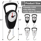 4 Pack Luggage Weight Scale, 80 Lbs Portable Fishing Hanging Scale with Tape Measure and Hook, Dual Unit Travel Suitcase Kitchen Dial Weight Scale for Shopping Traveling Food Weighing