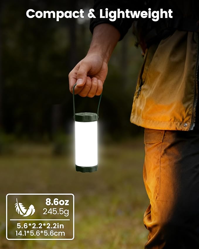 Glocusent 106 LED Camping Lights, Up to 80Hrs, 5000mAh Camping Lantern Rechargeable with 5 Brightness 3 Modes & SOS, IP68 Waterproof, Max 1200LM, Lanterns for Power Outages Hiking Emergency Hurricane