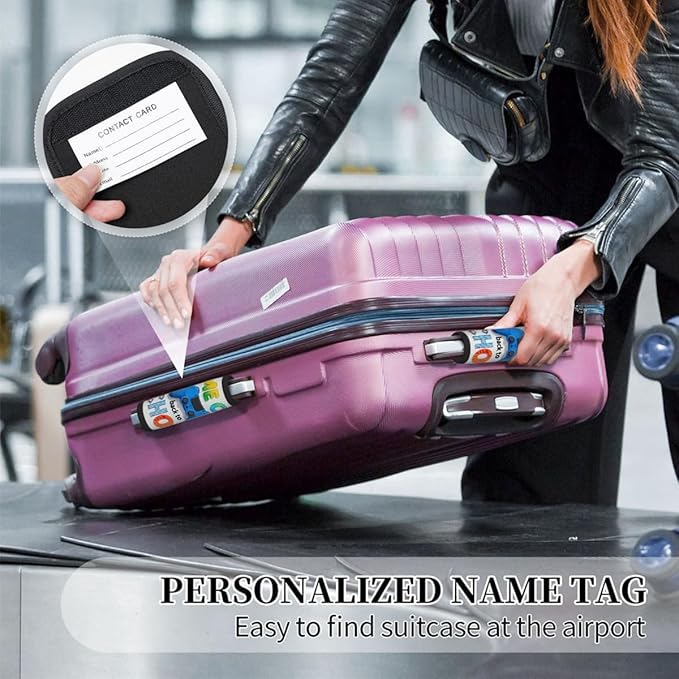 2 Pack Luggage Handle Wrap with Travel Tags - Non-Slip Protective Cover Soft Handle Grips Covers for Suitcase(Play Games)