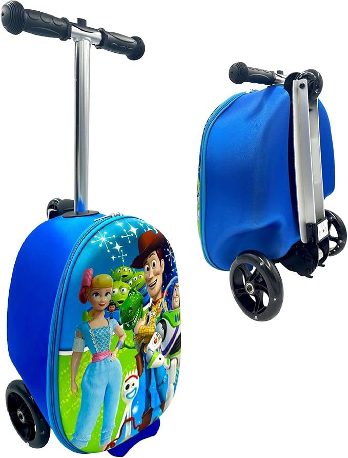 Fast Forward Toy Story 18" Ride-On Suitcase Scooter - Lightweight Carry-On Foldable Scooter Luggage