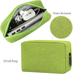 CAAORDKSO Electronic Organizer Travel Cable Accessories Case, Electronic Organizer Bag, Electronic Accessories Organizer Pouch for Cable, Cord, Charger, Phone, Power Bank, Earphone (Small-Green)