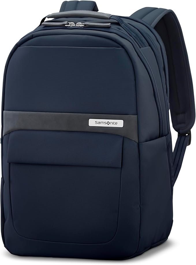 Samsonite Elevation Plus Backpack - Recyclex® RPET Body Fabric With Quick-Access Stash Pocket - Expands 1.5inches - AirTag™ Holder - Laptop Pouch - Midnight Blue