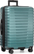 U.S. Traveler Boren Expandable Hardside Rugged Travel Luggage with 8 Spinner Wheels, Teal, Checked-Medium 26-Inch