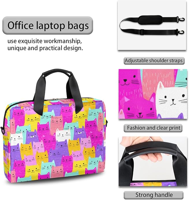 Cute Laptop Shoulder Bag for Women Men, Computer Laptop Bag Laptop Sleeve Case Laptop Satchel Briefcase Carrying Bag QA-1