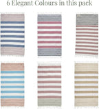 Cotton Turkish Beach Towel with Towels Oversized 36"x72" Pool Absorbent Extra Large Quick Dry Sand Travel Towel (Ocean Pastels, 6 Pack)