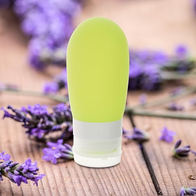Travel Bottles for Toiletries 4pcs 80ml Refillable Silicone Squeeze Containers Leakproof Travel Size Liquid Bottles for Shampoo Conditioner Lotion Portable for Women