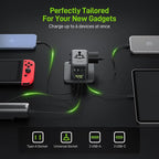 Epicka Pulse Duo 65W Universal Travel Adapter, International Power Adapter with PD & QC 3.0 Fast Charging for 2 Devices Simultaneously, European Travel Plug Adapter, Travel Essentials (Black)
