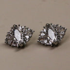 Bow Rhinestone for Clip on Earbuds Open Ear Accessories, Removable Exquisite DIY Decoration (Style F - Silver Bow)