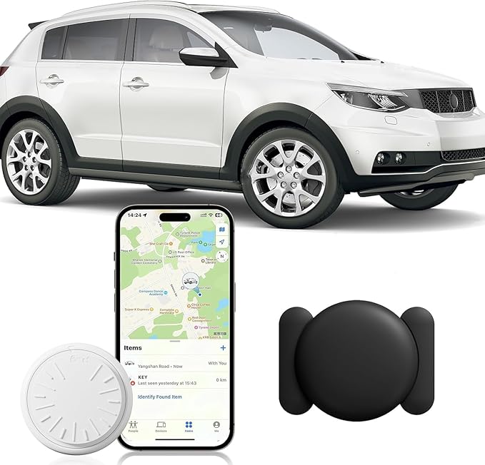 Mini GPS Tracker for Vehicles – Hidden Magnetic Car Tracker Device, Real-Time GPS Tracking for Kids, Car, Pets, No Monthly Fee, Works with Apple Find My and Google Find Hub, Vehicle Locator