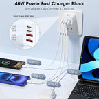 USB C Charger Block, 2 Pack 40W 4-Port iPhone Charger Fast Charging Multiport PD 3.0 & QC 4.0 Double Quick Charge, Compatible with iPhone 17/16/15/14/13/12/11，Pro Max，iPad, Samsung (2, Ivory White)