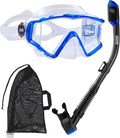 Aegend Snorkeling Gear for Adults Youth Kids, Snorkel Mask with Top Dry Valve - Panoramic View Anti-Leak and Anti-Fog with Mesh Bag for Snorkeling, Scuba Diving, Freediving & Swimming