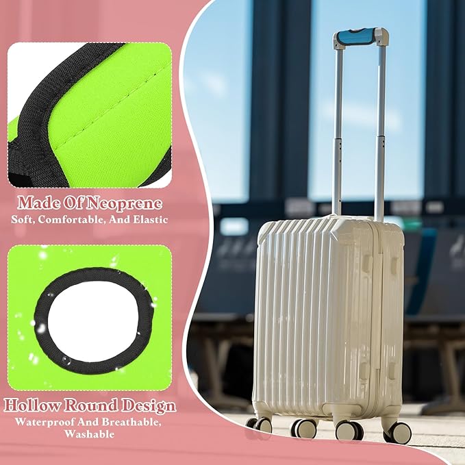 PATIKIL Luggage Handle Wrap for Suitcase, 2 Pcs Bright Color Neoprene Comfort Soft Handle Covers Luggage Identifiers for Bag Suitcase Tags Wraps Travel Accessories, Grass Green