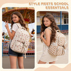 MOONBABY Girls Backpack, Kids Backpack for Girls, School bag for Primary Elementary Teenage, Middle School Students Bookbag