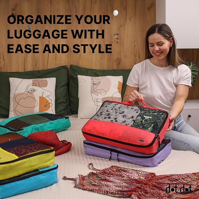 Medium Packing Cubes for Travel - 5pc Packing Cubes for Suitcases - Lightweight Luggage Organizer Bags (Non-Compression)
