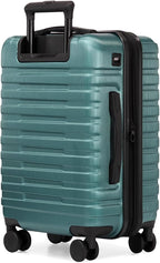 U.S. Traveler Boren Expandable Hardside Rugged Travel Luggage with 8 Spinner Wheels, Teal, Carry-on 22-Inch