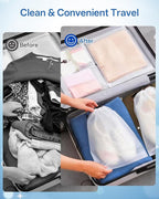 Teskyer 20 Pack Shoe Bags for Travel – Transparent, Waterproof, Portable Shoe Storage for Packing (15.7" x 11.8") – Travel Essentials for Men & Women
