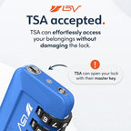 TSA Accepted Luggage Travel Lock, Set-Your-Own Combination Lock for School Gym Locker, Luggage Suitcase Baggage Locks, Filing Cabinets, Toolbox, Case (Blue, 1 Pack)