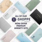 Aqua Organics Amenity Kit | Boxed Hotel Toiletries Bulk Set | 1 oz Shampoo, Conditioner, Lotion, Body Wash & Bar Soap | 300 Sets per Case