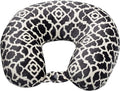Wolf Essentials Adult Cozy Soft Microfiber Neck Pillow for Travel – Compact, Machine Washable - Perfect for Airplane, Car, or Home Use - Filled and Finished in the USA – Charcoal Trellis