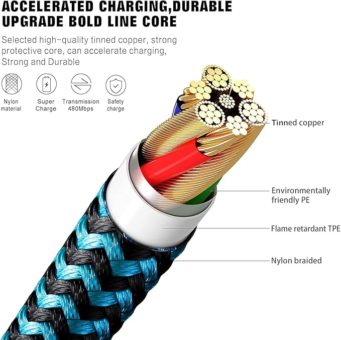 SHUSEL for iPhone Charger 10FT 3 Pack USB Lightning Cable MFi Certified Fast Charging Nylon Braided for iPhone Charger Cord Compatible with iPhone 14 Plus 14 pro max 13 12 11 XS X XR 8 Plus