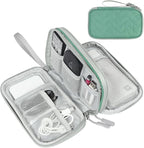 FYY Electronic Organizer, Travel Cable Organizer Bag Pouch Electronic Accessories Carry Case Portable Waterproof Double Layers All-in-One Storage Bag for Cable, Cord, Charger, Phone, Pattern Green (M)