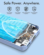podoru for Magsafe Power Bank, 10000mAh Magnetic Portable Charger with 22.5W PD Fast Charging USB-C Cable LED Display Wireless Battery Pack for iPhone 17/16/15/14/13/12 Series-Light Blue