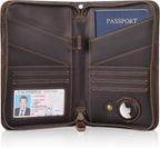Polare Full Grain Leather Passport Holder Cover Case for Men and Women RFID Blocking Family Travel Wallet Holds 6 Passports