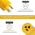 NyxVeil 30 Amp to 20 Amp EV Charger Adapter NEMA 10-30P to 5-15/20R 6-15/20R - 3 Prong Dryer Plug T-Blade for EV Charging HVAC Industrial