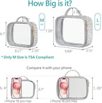 PACKISM Clear Makeup Bag - TSA Approved Toiletry Bag for Carry-on & Checked Luggage, Water Resistant Car Storage Organizer with Reinforced Seams