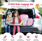 Goplus 2PC Kids Luggage, 12" & 16" Kids Carry On Luggage Set with 4 Spinner Wheels, Lightweight Rolling Spinner Suitcase for Children Toddlers Boys and Girls Travel