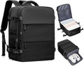 coofay Black Travel Backpack Carry on Flight Approved Mochila De Viaje Personal Item Backpack for Airlines Frontier Airlines Personal Item Bag Large Backpack for Travel Backpacks for Men Women