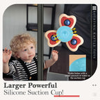 ALASOU 3PCS Suction Cup Spinner Toys for 1 Year Old Boy Girl|Spinning Top 12 18 Months|1 2 Year Old Boy Birthday Gift|Baby Bath Toy for Kids Ages 1-3|Sensory Airplane Travel Toy for Infant Toddlers