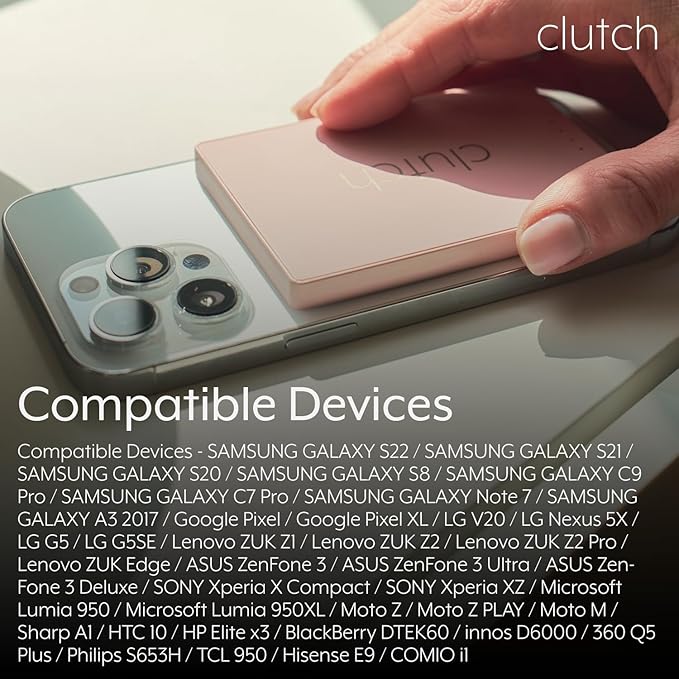 Clutch - Pro USB-C Portable Charger - Compatible with iPhone 15, 16, 17 & Android Devices - Power Bank Magnetic Battery - TSA Travel Approved - USB Rechargeable - Built-in Cable - 5000 mAh - 3.7oz
