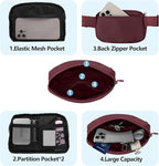 Fanny Pack Crossbody Bag for Women and Men, Belt Bag for Hiking Bum Bag with Adjustable Strap,Casual Cell Phone Pouch?Waist pack for Running Workout Sports Travel Burgundy