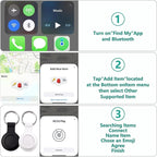 2 Pack GPS Tracker and 2 Keychains for Vehicles Work with Find My (iOS Only) Real Time Hidden Mini Car Locator Tracking Global Coverage Device No Monthly Fee or Subscription No SIM Card Required