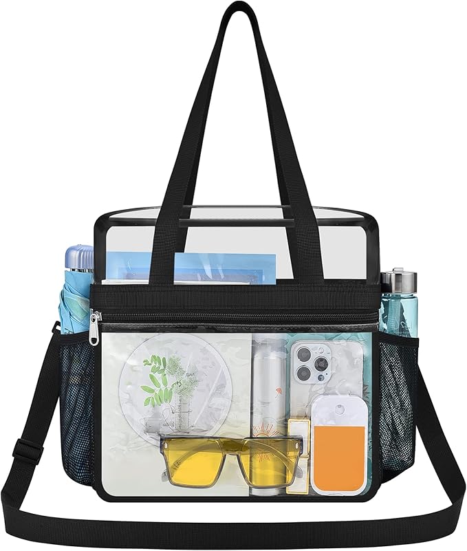 USPECLARE Clear Bag for Stadium Events,Transparent Bag for Work Sports Games Concerts Travel Gym