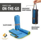 OlimpiaFit Quick Dry Towel - 3 Size Pack of Lightweight Microfiber Travel Towels w/Bag - Fast Drying Towel Set for Camping, Beach, Gym, Backpacking, Sports, Yoga & Swim Use