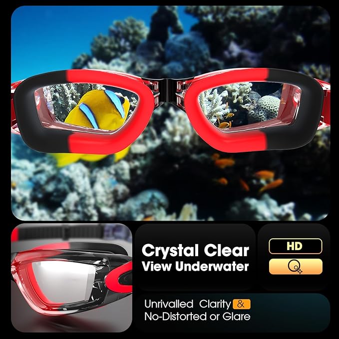 Braylin Swim Goggles, 2-Pack Swimming Goggles, Anti Fog, No Leaking For Adult Women Men Youth