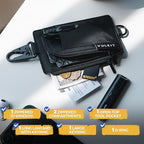 VULKIT Water-Resistant Keychain Wallet with Lanyard for Men and Women, Outdoor Zipper Pouch Wallet with Clear ID Window, for Hiking, Fishing, Skateboard and any Outdoor Activities, Shadow Trek