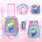 Kids Suitcase with Wheels for Girls and Boys, Rolling Carry on Luggage for Toddler Children