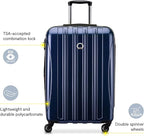 DELSEY PARIS Helium Aero Hardside Expandable Luggage with Spinner Wheels, Orion Blue, Checked-Medium 24 Inch