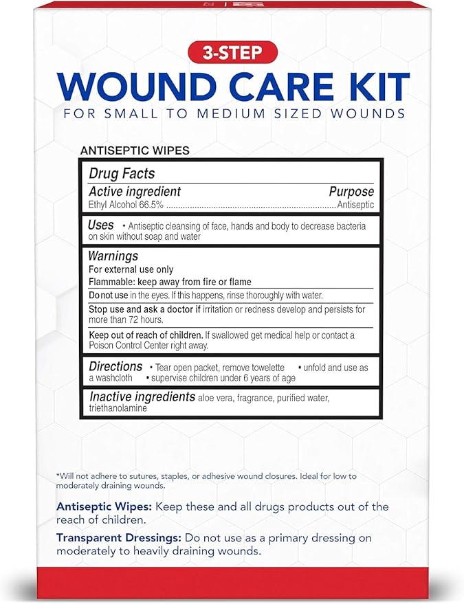 All Health Wound Care Kit & First Aid Supplies, 40 Piece | for Small to Medium Sized Wounds, Professional Use for Car, Home, Camping, Hiking and More