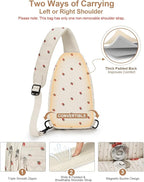 Capolo Sling Bag for Women Men Waterproof Crossbody Bags for Women Trendy Casual Fanny Pack with Convertible Shoulder Strap Chest Bag for Travel Hiking(Strawberry, Medium)