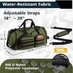 Tactical Gym Bag for Men，50L Large 3 in 1 Sports Duffle Bag with Shoes Compartment for Travel,Water Resistant Travel Backpack Weekender Overnight Bag with Wet Pocket for Women