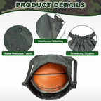 HOLYLUCK Men & Women Outdoor Sport Gym Sack Waterproof Drawstring Backpack Bag (Standard with width webbing, Black Camo-1)