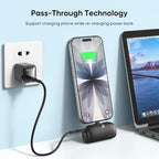 Kuulaa Portable Phone Charger with Built-in USB-C Plug, 5000mAh Mini Portable Charger Power Bank Small Battery Pack for iPhone 15/16/17 Samsung S24/S23 & Android (Black)