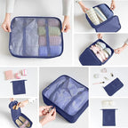 8 Set Packing Cubes for Suitcases Travel Luggage Packing Organizers,Travel Essentials Accessories Luggage Organizer with Shoe Bag Tioletry/Laundry Bag（Dark Blue）