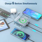Wireless Portable Charger 10000mAh,Magnetic Power Bank with Built-in Cables LED Display,22.5W PD Fast Charging for Magsafe Battery Pack Compatible with iPhone16/15/14/13/12/Pro/Pro Max(Blue)